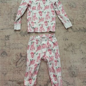 Rolled Rabbit Pink Sloth Jammies